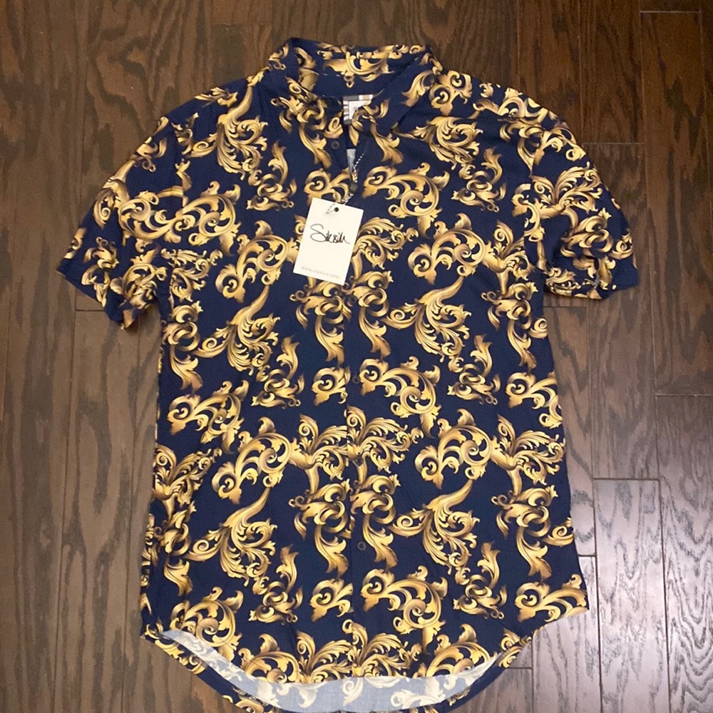 Men’s SikSilk short sleeve button up shirt